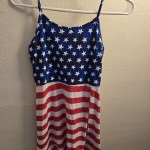 Falls Creek Blue and Red Stars and Stripes Kids Dress